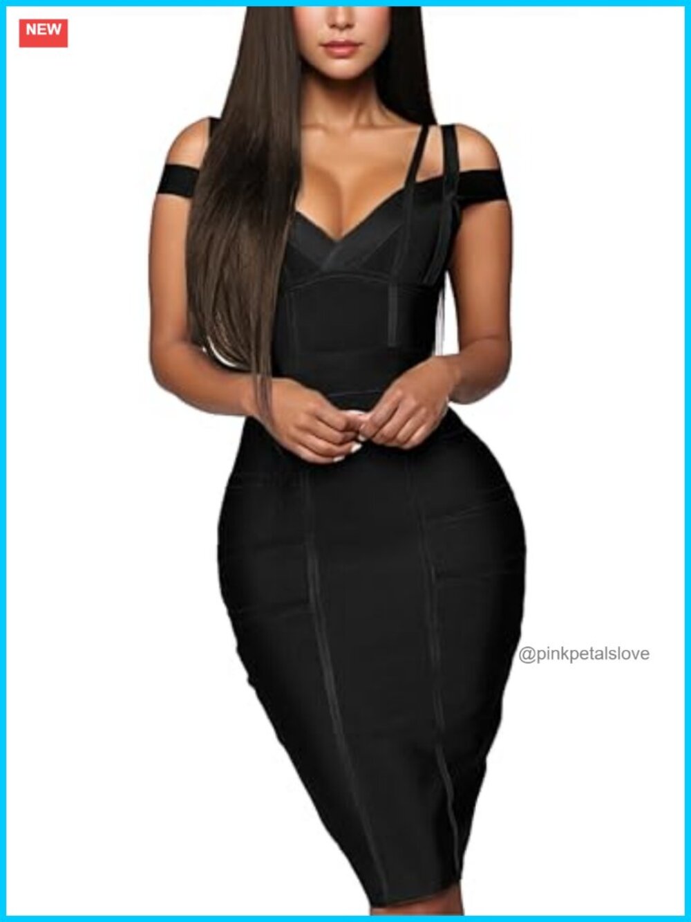 Elegant Bandage Dress V-Neck Stretch Formal Cocktail Party